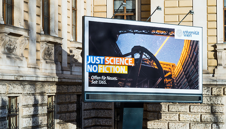 Billboard mit Sujet "Just Science, No Fiction"