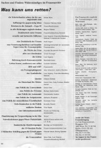 Werbung des Archivs der Neuen Frauenbewegung (heute: STICHWORT) In: AUF. Eine Frauenzeitschrift, Heft 64, Juni 1989, S. 40 Sign. Z 2.