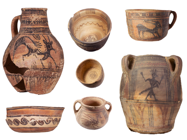 Antike "Marke" Qurayyah Painted Ware QPW 4, früher bekannt als ‘Midianitische Keramik’ bekannt
