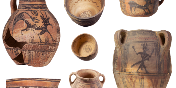 Antike "Marke" Qurayyah Painted Ware QPW 4, früher bekannt als ‘Midianitische Keramik’ bekannt