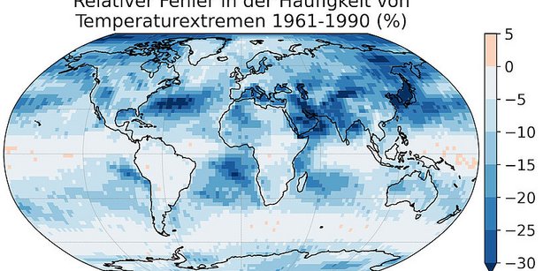 Weltkarte mit Hitzeverteilung
