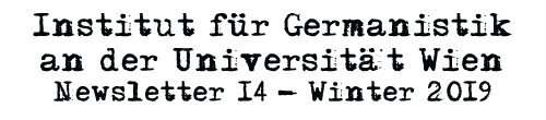 Institut für Germanistik an der Universität Wien: Newsletter 14 - Winter 2019